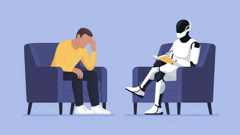 Human talking to a robot in therapy