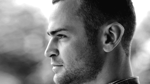 Man looking to his left