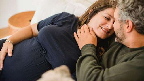 couple hugging and smiling