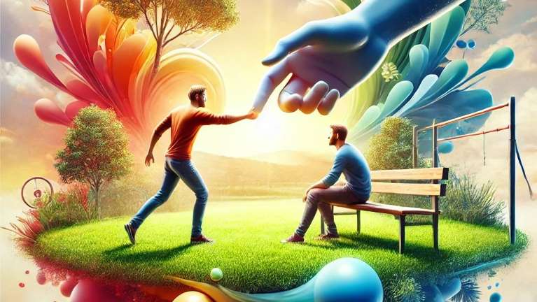 two friends engaged in a healthy and positive interaction.