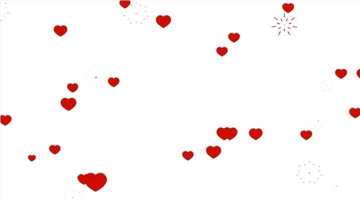 Hearts on a white background