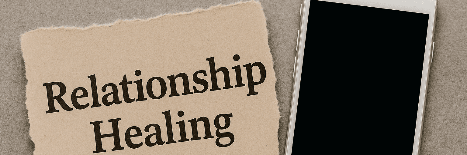 Relationship healing note and phone image